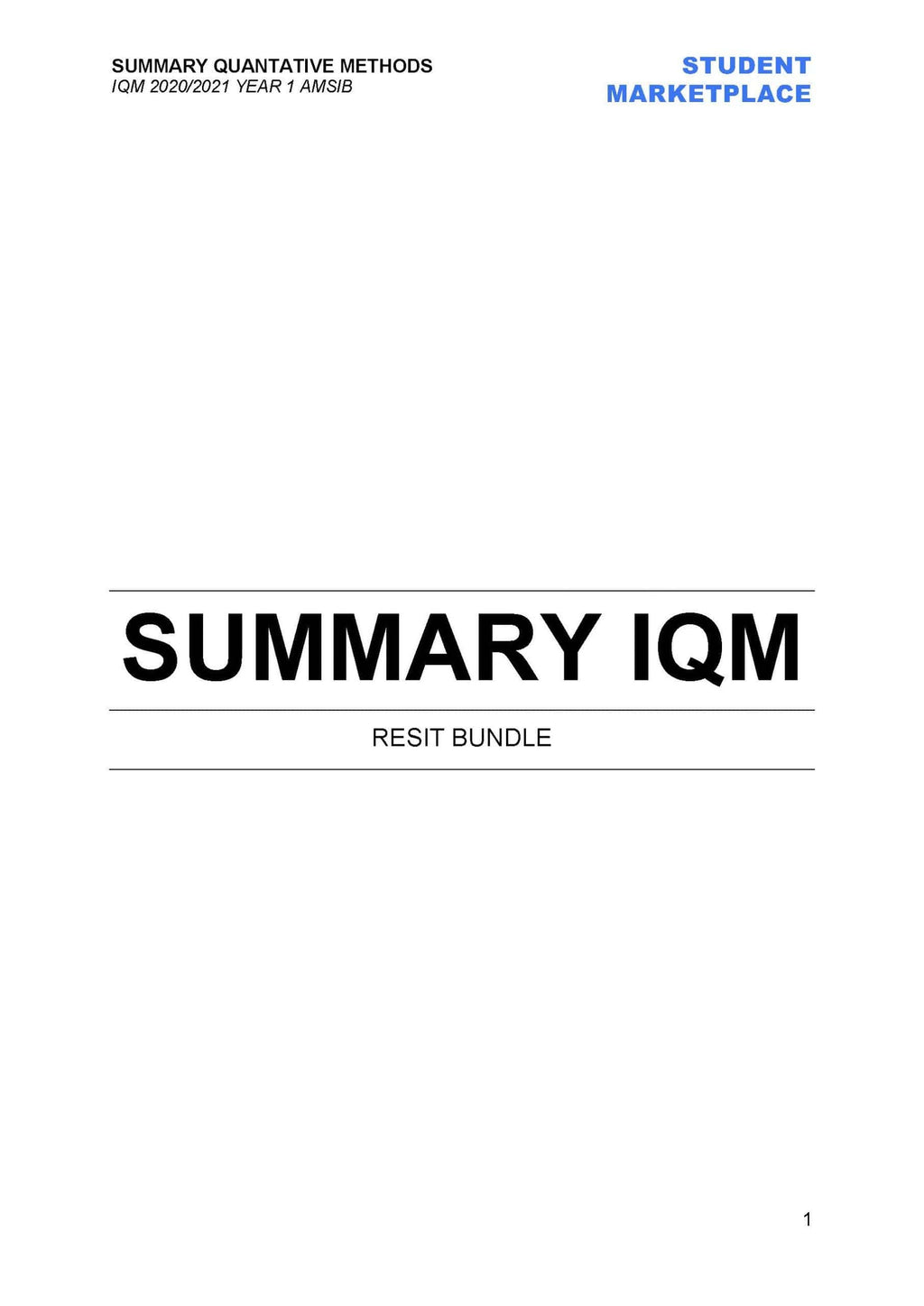 AMSIB IQM - Bundle - 1st year