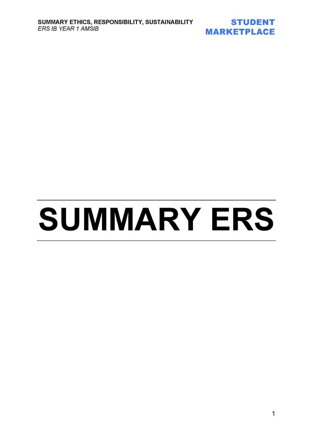 AMSIB ERS - Summary - 1st year