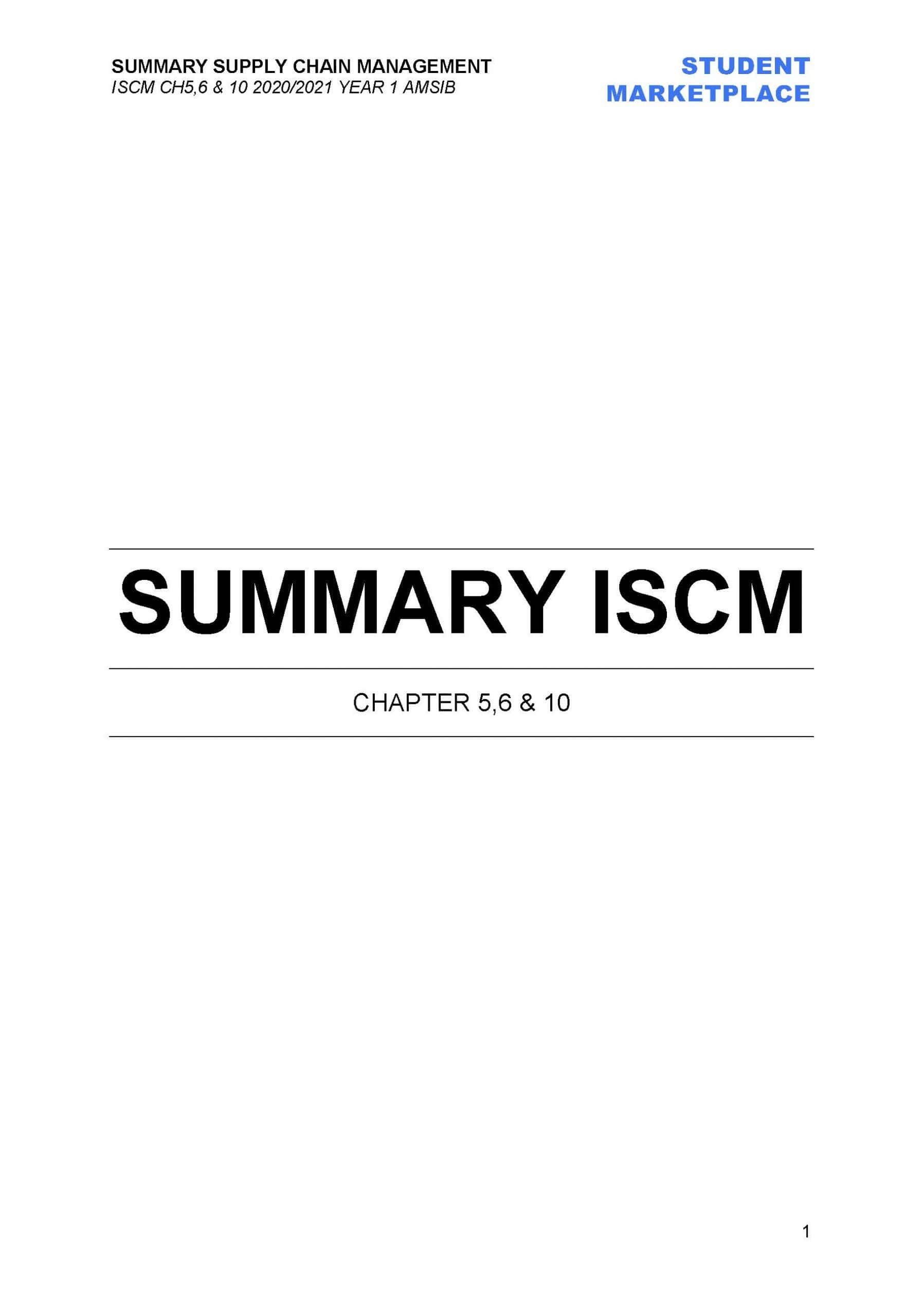 AMSIB ISCM - Endterm Summary - 1st year