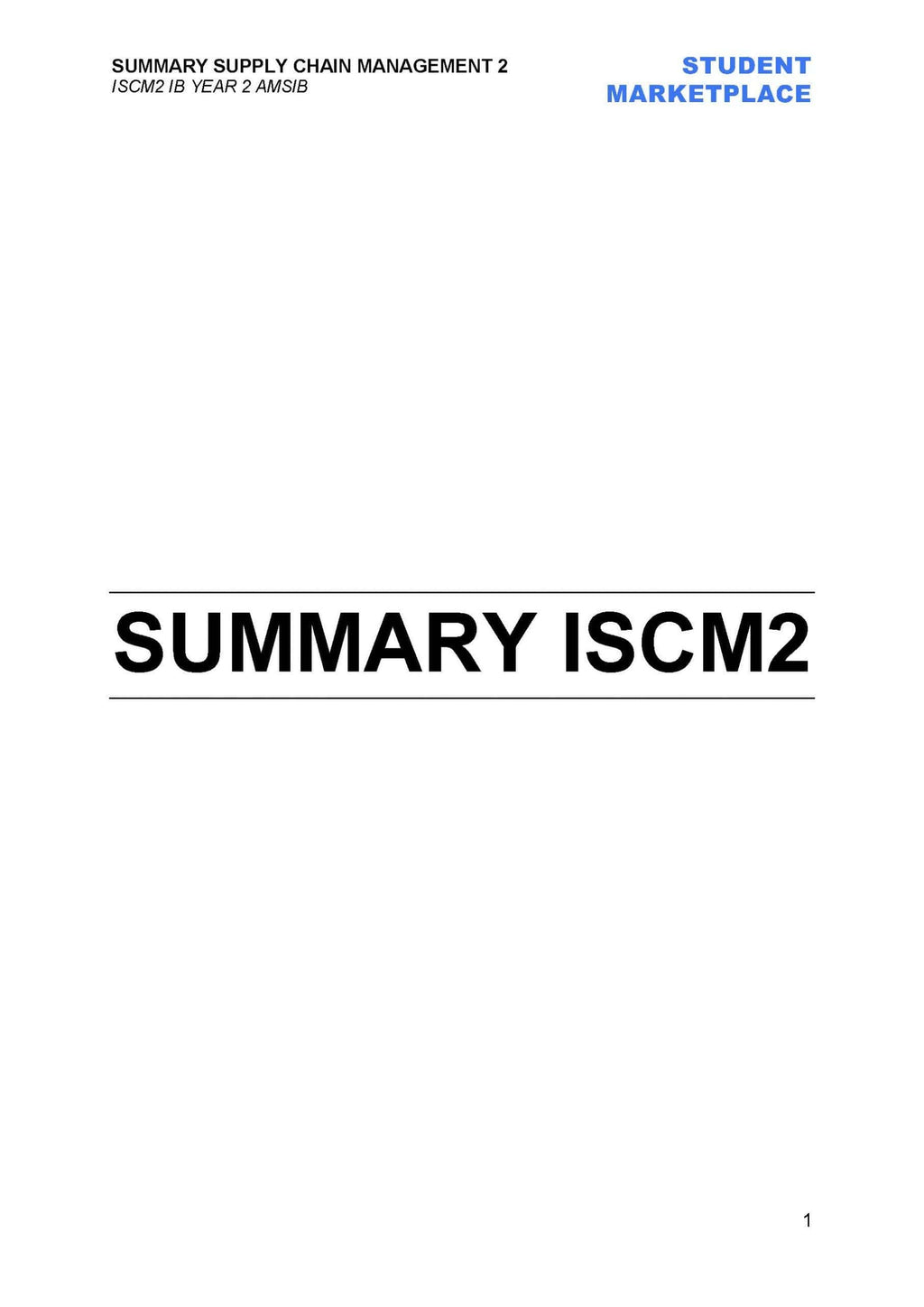 AMSIB ISCM2 - Summary- 2nd year