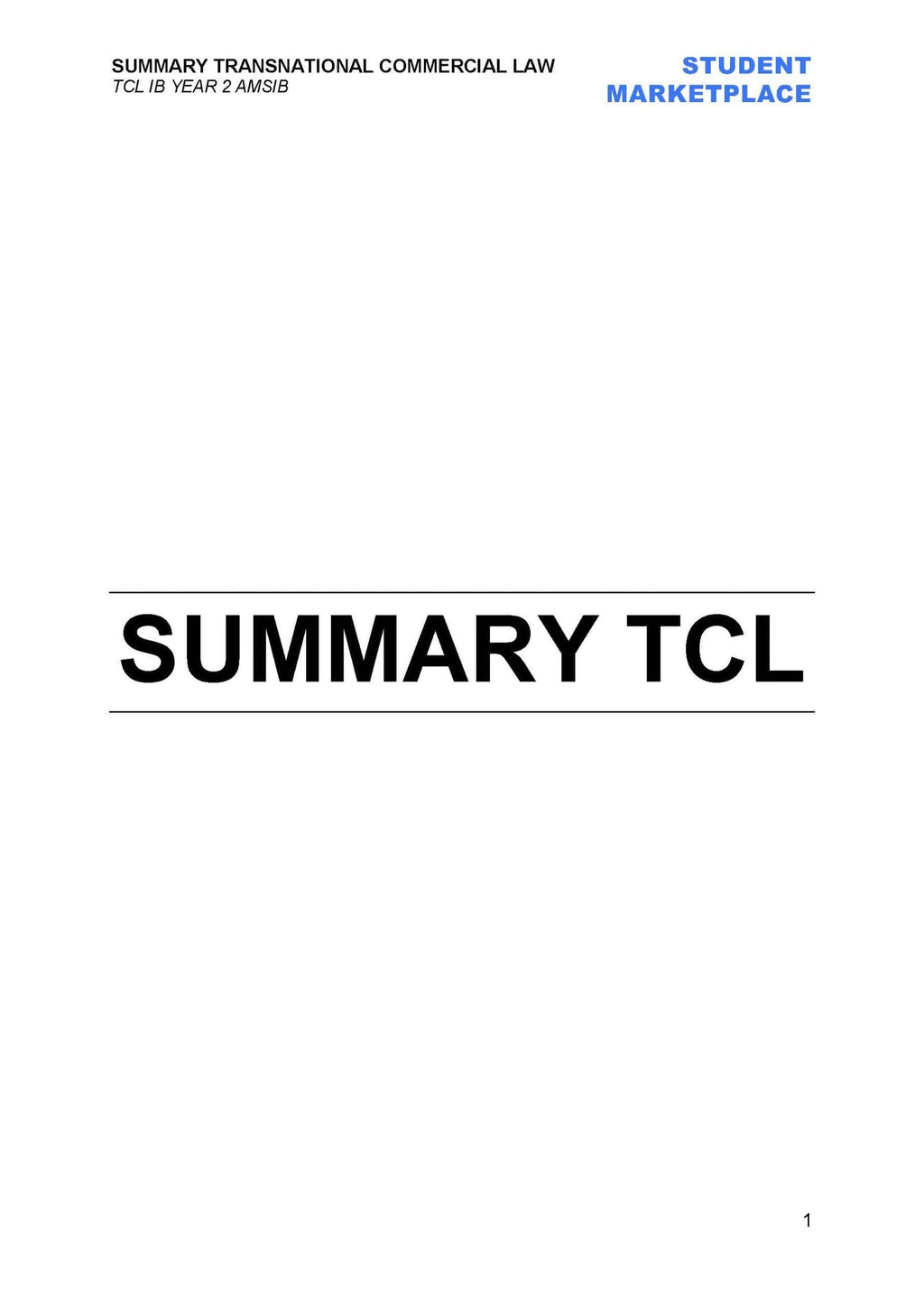 AMSIB TCL - Summary - 2nd year